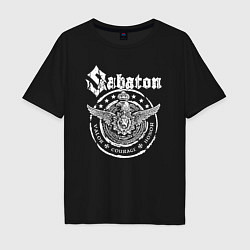 Футболка оверсайз мужская Белый логотип Sabaton, цвет: черный