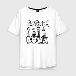 Мужская футболка оверсайз Карикатура на группу System of a Down