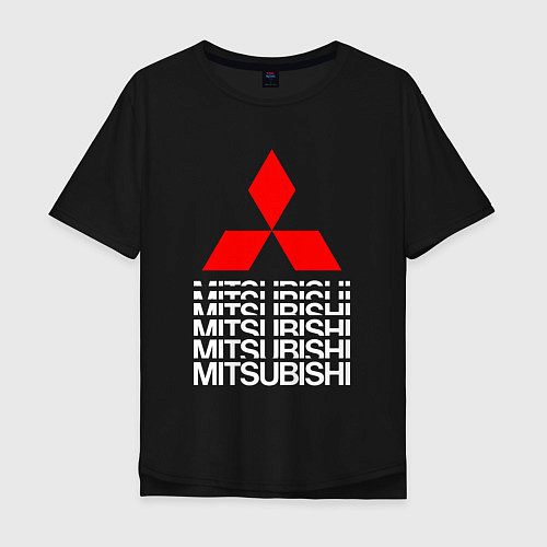 Мужская футболка оверсайз MITSUBISHI МИЦУБИСИ МИТСУБИСИ МИЦУБИШИ LOGO STYLE / Черный – фото 1