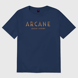 Футболка оверсайз мужская Arcane logo, цвет: тёмно-синий