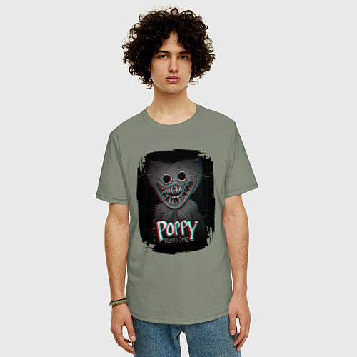 Мужская футболка оверсайз Poppy Playtime: Glitch / Авокадо – фото 3