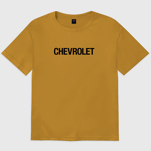 Мужская футболка оверсайз Chevrolet Лого Эмблема спина / Горчичный – фото 1