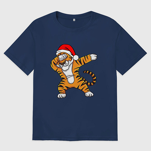 Мужская футболка оверсайз ТИГР 2022 DUB ТИГР / Тёмно-синий – фото 1