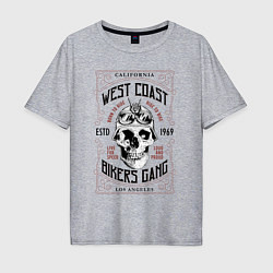 Футболка оверсайз мужская West Coast Bikers Gang, цвет: меланж