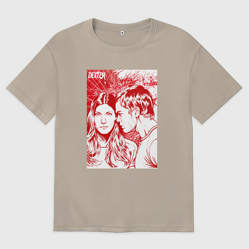 Мужская футболка оверсайз Декс и Дебра / Миндальный – фото 1