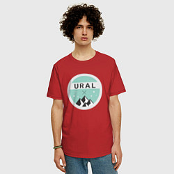 Футболка оверсайз мужская УРАЛ 01, цвет: красный — фото 2