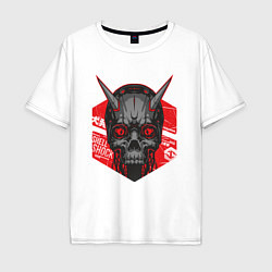 Футболка оверсайз мужская SHLSHK Cyber Skull Collection, цвет: белый