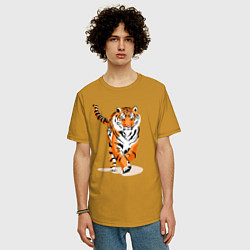 Футболка оверсайз мужская Властный хозяин джунглей, цвет: горчичный — фото 2