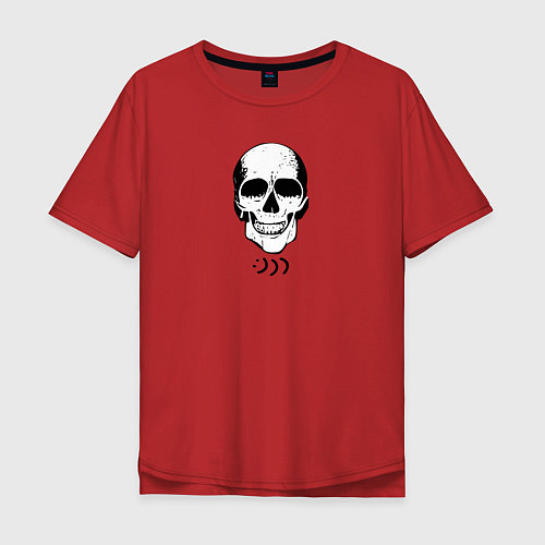 Мужская футболка оверсайз Smiling Skull / Красный – фото 1