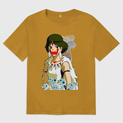 Футболка оверсайз мужская Angry princess, цвет: горчичный