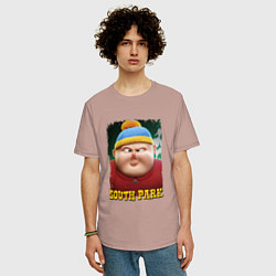 Футболка оверсайз мужская Eric Cartman 3D South Park, цвет: пыльно-розовый — фото 2