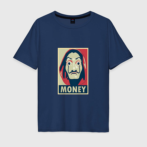 Мужская футболка оверсайз Money Dali / Тёмно-синий – фото 1