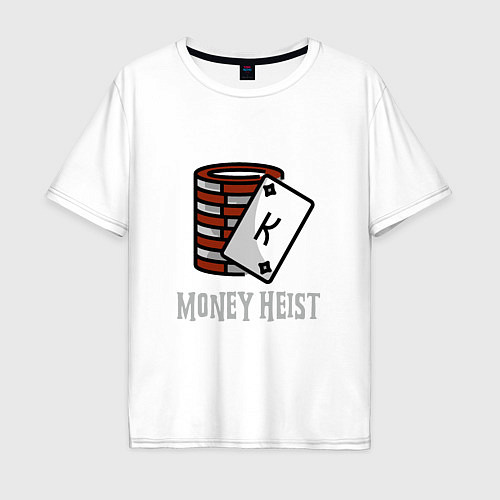 Мужская футболка оверсайз Money Heist King / Белый – фото 1