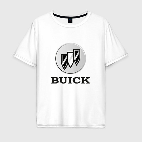 Мужская футболка оверсайз Gray gradient Logo Buick / Белый – фото 1