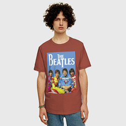 Футболка оверсайз мужская The Beatles - world legend!, цвет: кирпичный — фото 2