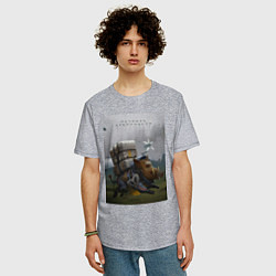 Футболка оверсайз мужская Метнись кабанчиком, цвет: меланж — фото 2