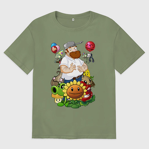 Мужская футболка оверсайз Craaaaazy Dave / Авокадо – фото 1