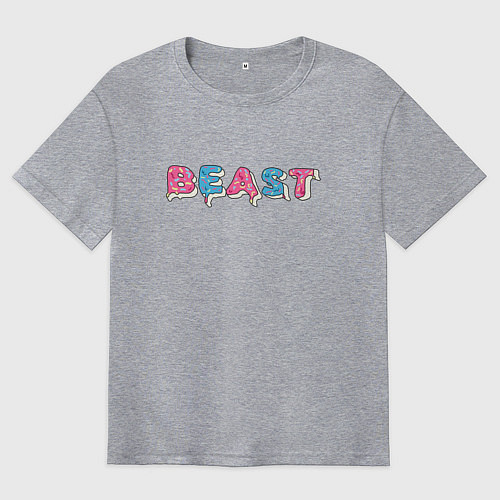 Мужская футболка оверсайз Mr Beast - Art 1 / Меланж – фото 1