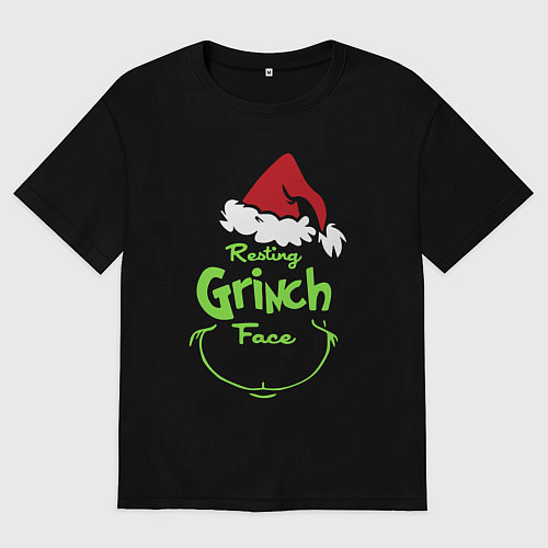 Мужская футболка оверсайз Resting Grinch Face / Черный – фото 1