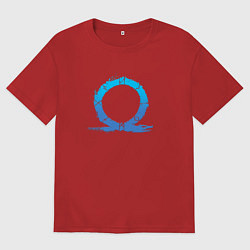 Футболка оверсайз мужская CBVDJK СИМВОЛ КРАТОСА, БОГ ВОЙНЫ, цвет: красный