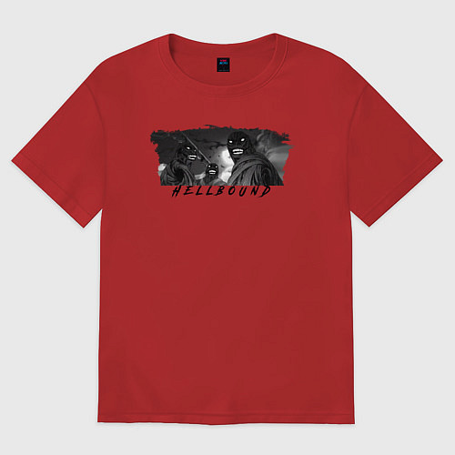 Мужская футболка оверсайз Существа Hellbound / Красный – фото 1