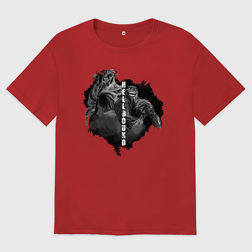 Мужская футболка оверсайз Демоны Hellbound / Красный – фото 1