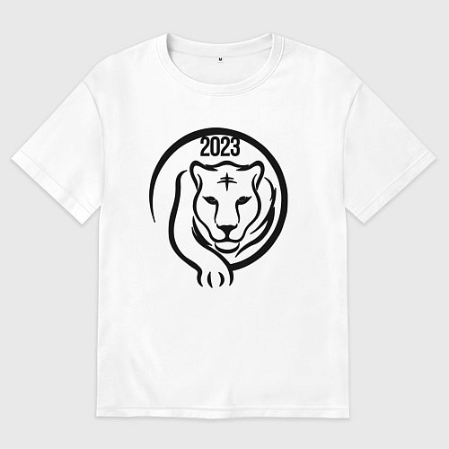 Мужская футболка оверсайз ТигрРр 2022 / Белый – фото 1