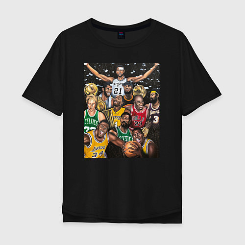Мужская футболка оверсайз Легенды НБА / Черный – фото 1