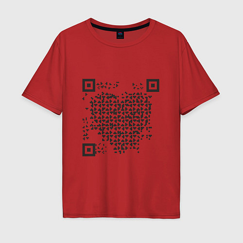 Мужская футболка оверсайз QR Love / Красный – фото 1