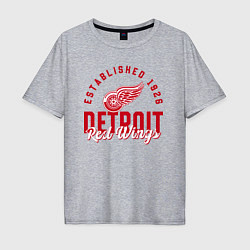 Мужская футболка оверсайз Detroit Red Wings Детройт Ред Вингз