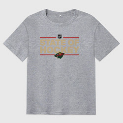 Футболка оверсайз мужская Minnesota Wild NHL Миннесота Уайлд НХЛ, цвет: меланж