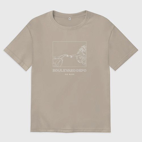 Мужская футболка оверсайз BOULEVARD DEPO OLD BLOOD / Миндальный – фото 1