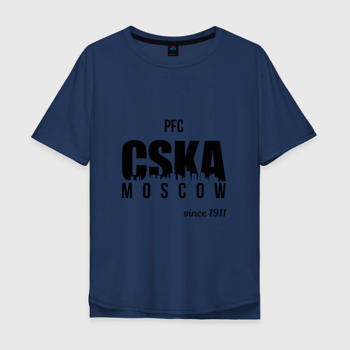 Мужская футболка оверсайз CSKA since 1911 / Тёмно-синий – фото 1
