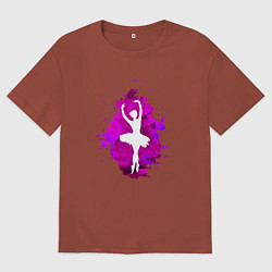 Мужская футболка оверсайз Балерина, силуэт в красках