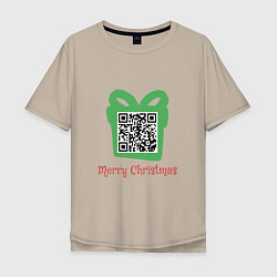 Мужская футболка оверсайз QR Christmas