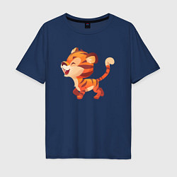 Мужская футболка оверсайз Довольный тигр