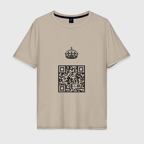 Мужская футболка оверсайз QR King / Миндальный – фото 1