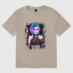 Футболка оверсайз мужская JINX SHOOT ARCANE LOL, цвет: миндальный