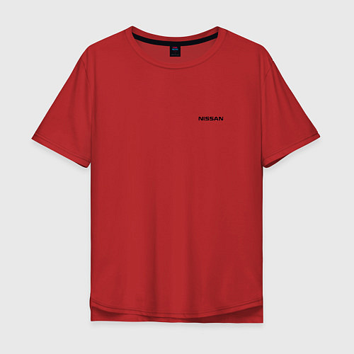 Мужская футболка оверсайз NISSAN Авто ниссан / Красный – фото 1
