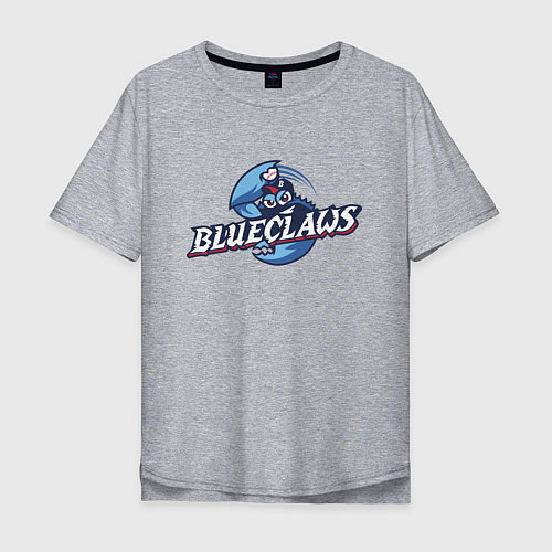 Мужская футболка оверсайз Jersey shore Blue claws - baseball team / Меланж – фото 1