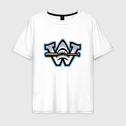 Мужская футболка оверсайз Wilmington sharks - baseball team / Белый – фото 1