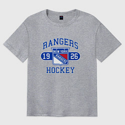 Футболка оверсайз мужская Нью Йорк Рейнджерс, New York Rangers, цвет: меланж