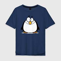 Мужская футболка оверсайз Глазастый пингвин