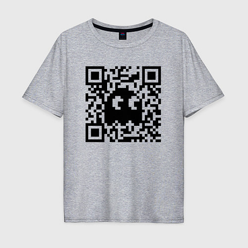 Мужская футболка оверсайз QR-Ghost / Меланж – фото 1