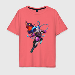 Футболка оверсайз мужская LEAGUE OF LEGENDS JINX ARCANE, цвет: коралловый