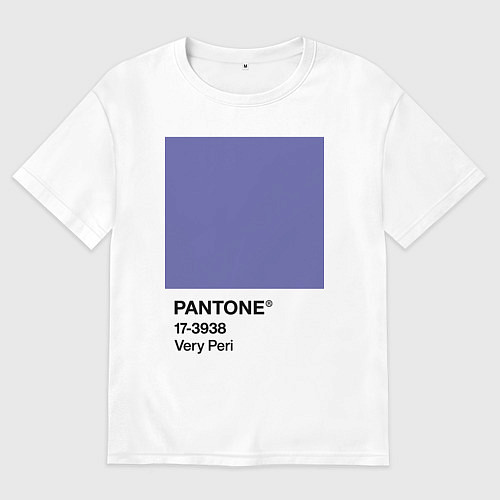 Мужская футболка оверсайз Цвет Pantone 2022 года - Very Peri / Белый – фото 1