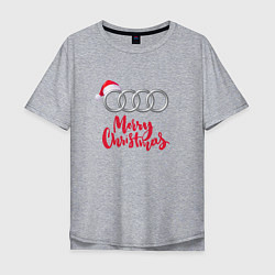 Футболка оверсайз мужская AUDI MERRY CHRISTMAS, цвет: меланж