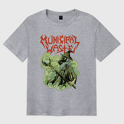 Футболка оверсайз мужская Municipal Waste - environmental disaster, цвет: меланж