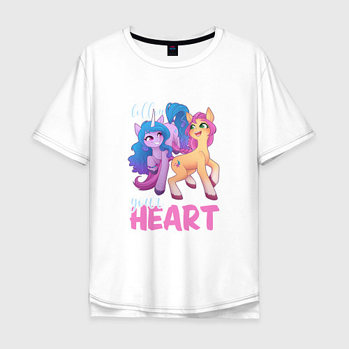 Мужская футболка оверсайз My Little Pony Follow your heart / Белый – фото 1