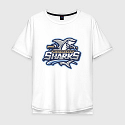 Футболка оверсайз мужская Wilmington sharks -baseball team, цвет: белый